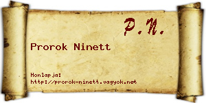 Prorok Ninett névjegykártya